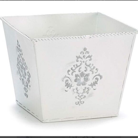 Tin Embossed Planter Storage Organizer Home Decor NWT - Picture 1 of 4